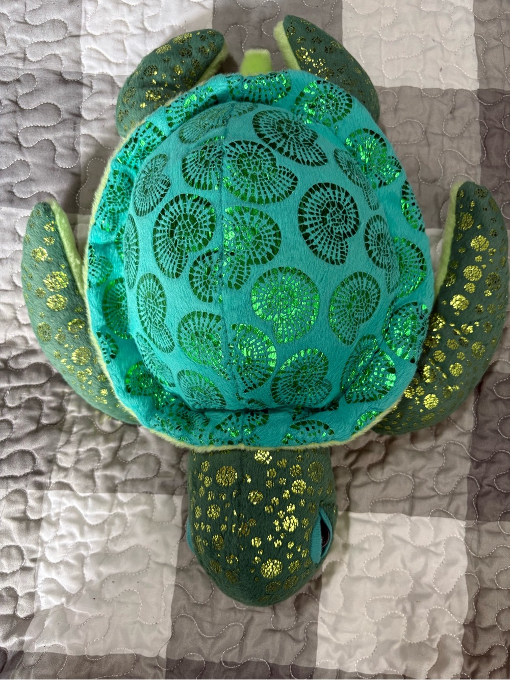 Green Sparkle Turtle Plush Stuffed Animal - Brand